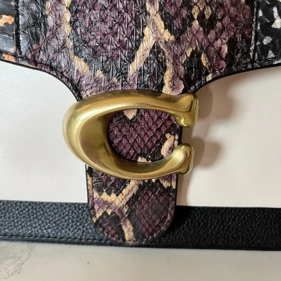 SOLD Coach 1941 Large Tabby Exotic Snakeskin Shoulder Bag w Leather Crossbody - Picture 14 of 16